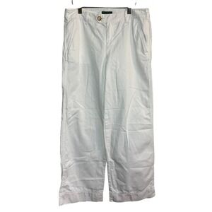 Ralph Lauren Wide‎ Leg Jean Pants White Size 4 Cotton Preppy Nautical Old Money